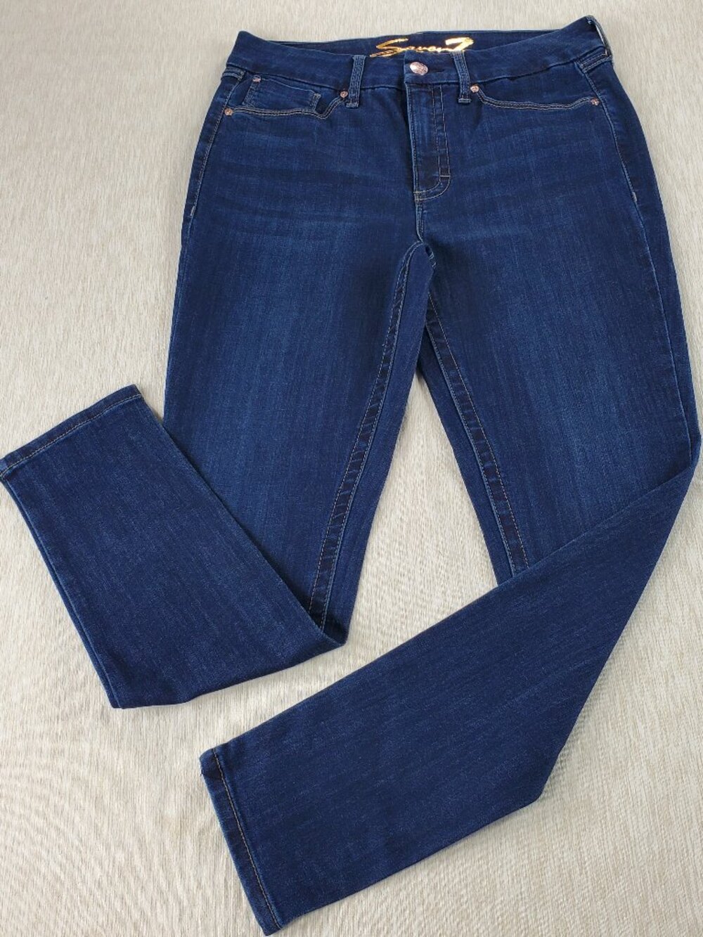 Seven7 Tummyless High Rise Skinny Jeans Women’s Size 10 Stretch Dark Wash Denim
